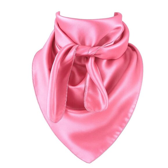 Pink Wild Rag Large Scarf 35x35 Inches Satin Western Accessory Cowgirl or Cowboy - Picture 1 of 5